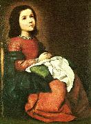 Francisco de Zurbaran girl virgin at prayer Sweden oil painting artist